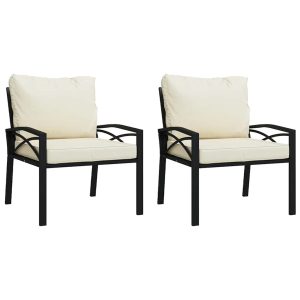Krzesła ogrodowe z piaskowymi poduszkami 2 szt. 68x76x79 cm 936294 Krzesła ogrodowe z piaskowymi poduszkami 2 szt. 68x76x79 cm 936294