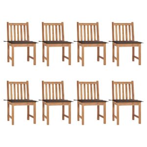 Krzesła ogrodowe z poduszkami, 8 szt., lite drewno tekowe 669502 Krzesła ogrodowe z poduszkami, 8 szt., lite drewno tekowe 669502