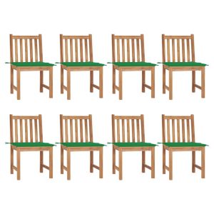 Krzesła ogrodowe z poduszkami, 8 szt., lite drewno tekowe 669401 Krzesła ogrodowe z poduszkami, 8 szt., lite drewno tekowe 669401