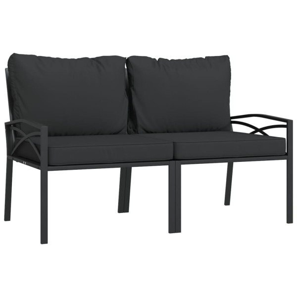 Krzesła ogrodowe z szarymi poduszkami 2 szt 62x75x79 cm stal 936302