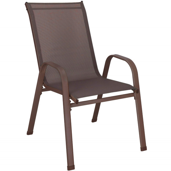Krzesła tarasowe metalowe, balkon, do 120 kg brązowe 636043