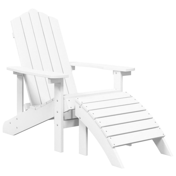 Krzesło Adirondack z podnóżkiem, HDPE, białe 665558