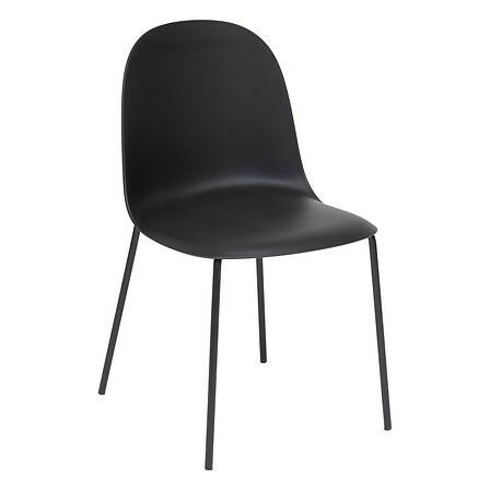 Krzesło asan czarne z tworzywa matowe stalowe nogi 699152