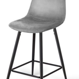 Krzesło barowe AVA GREY VELVET hoker BAR 790578 Krzesło barowe AVA GREY VELVET hoker BAR 790578