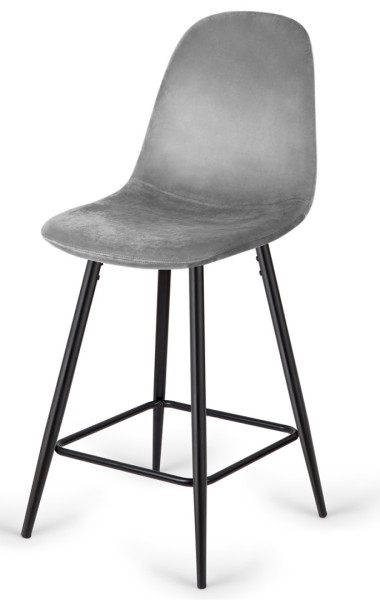Krzesło barowe AVA GREY VELVET hoker BAR 790578