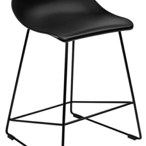 Krzesło barowe ROLF czarne 66 cm – polipropylen, metal 326261