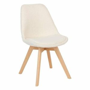 Krzesło baya boucle białe drewniana podstawa styl scandi 699102 Krzesło baya boucle białe drewniana podstawa styl scandi 699102