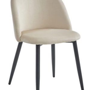 Krzesło BELLO – aksamit beż / nogi czarne x 1 204465 Krzesło BELLO – aksamit beż / nogi czarne x 1 204465