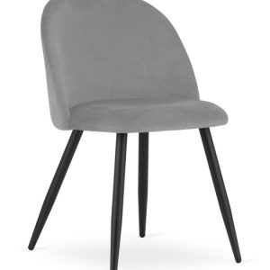 Krzesło BELLO – aksamit jasnoszare / nogi czarne x 1 204446 Krzesło BELLO – aksamit jasnoszare / nogi czarne x 1 204446