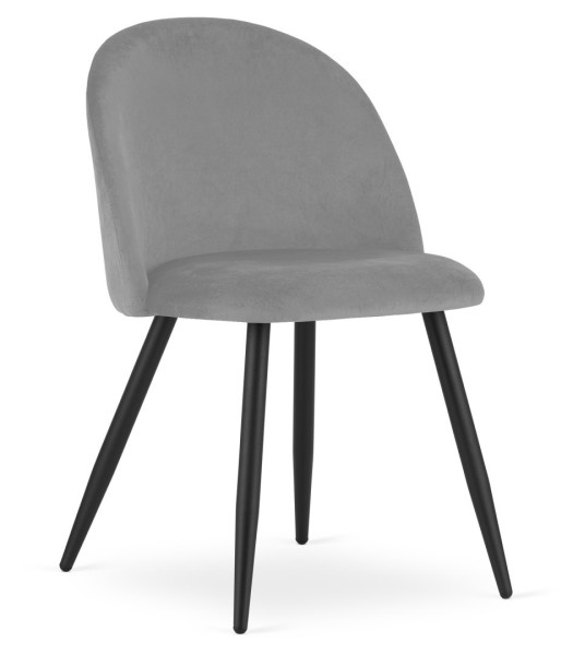 Krzesło BELLO - aksamit jasnoszare / nogi czarne x 1 204446