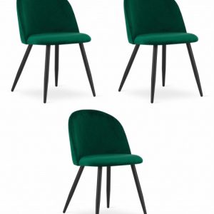 Krzesło BELLO – aksamit zieleń x 3 373392 Krzesło BELLO – aksamit zieleń x 3 373392