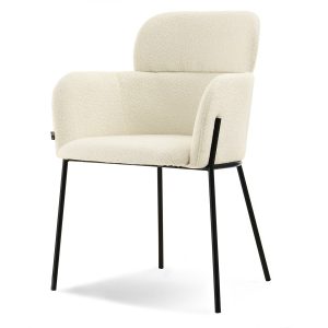 Krzesło biagio kremowy boucle, podstawa czarny 822351 Krzesło biagio kremowy boucle, podstawa czarny 822351