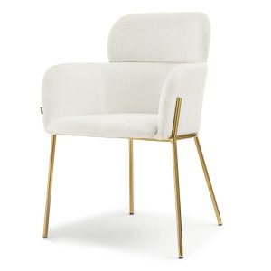 Krzesło Biagio kremowy boucle, podstawa złoty 822356 Krzesło Biagio kremowy boucle, podstawa złoty 822356