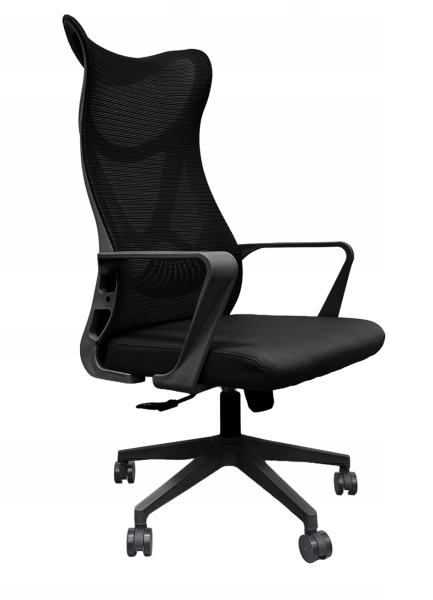 Krzesło biurowe ergonomiczne regulowane obrotowe KB113 czarne 869780