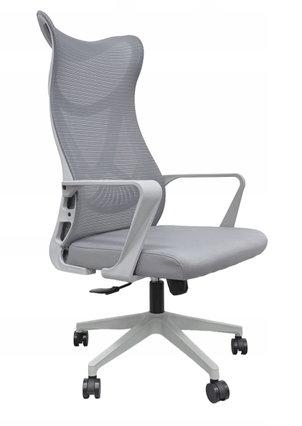 Krzesło biurowe ergonomiczne regulowane obrotowe KB113 szare 869781