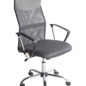 Krzesło biurowe fotel regulowany szare 190074 Krzesło biurowe fotel regulowany szare 190074