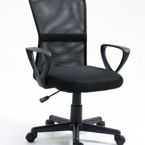 Krzesło biurowe regulowane w czarnym materiale 290406 Krzesło biurowe regulowane w czarnym materiale 290406