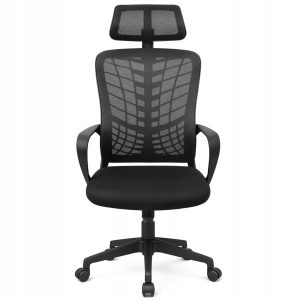 Krzesło biurowe regulowany obrotowy fotel biurowy ergonomiczny KB108 czarny 808018 Krzesło biurowe regulowany obrotowy fotel biurowy ergonomiczny KB108 czarny 808018