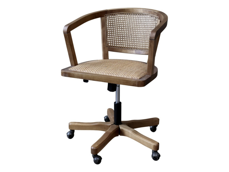 Krzesło biurowe retro z plecionką wiedeńską 295078