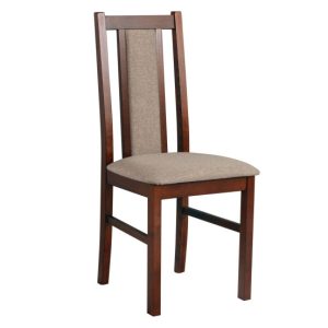 Krzesło BOS 14 orzech z tapicerowanym siedziskiem w jasnobrązowej tkaninie 662132 Krzesło BOS 14 orzech z tapicerowanym siedziskiem w jasnobrązowej tkaninie 662132