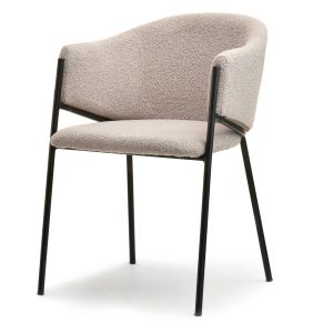 Krzesło Cloe Beżowy Boucle, Podstawa Czarny 342444 Krzesło Cloe Beżowy Boucle, Podstawa Czarny 342444