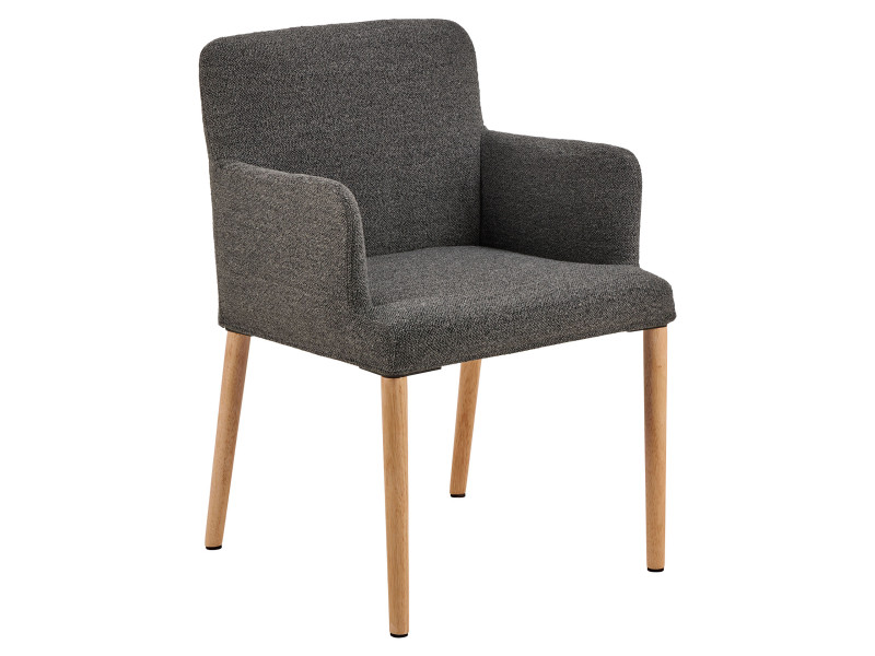 Krzesło Comforta tapicerowane z podłokietnikami, tkanina Anthracite 130 767513