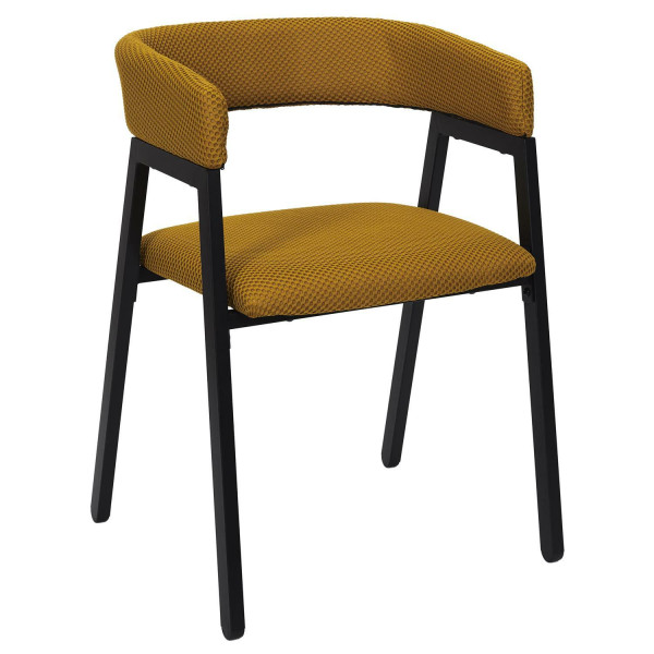 Krzesło craft żółte tkanina dystansowana 3d podłokietniki 717072