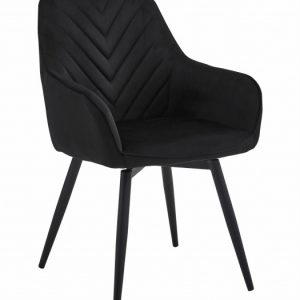 Krzesło czarne velvet NANA obrotowe nogi czarne do salonu i biura 951521 Krzesło czarne velvet NANA obrotowe nogi czarne do salonu i biura 951521