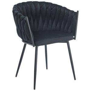 Krzesło DC-7077 | welur | czarny | czarne nogi 509678 Krzesło DC-7077 | welur | czarny | czarne nogi 509678
