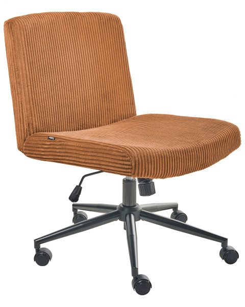Krzesło do biura domowego sztruks złoty brąz 792821