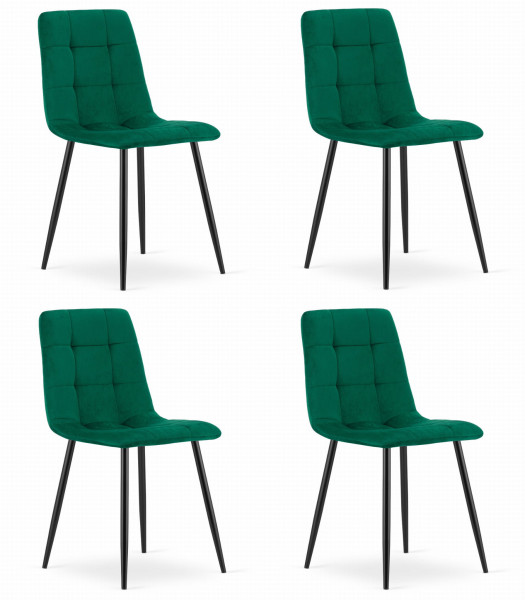 Krzesło Do Jadalni Kuchni Salonu Kara - Ciemna Zieleń Aksamit X 4 708774