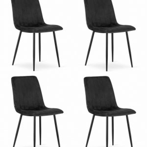 Krzesło Do Jadalni Kuchni Salonu Lava – Czarny Aksamit X 4 708768 Krzesło Do Jadalni Kuchni Salonu Lava – Czarny Aksamit X 4 708768