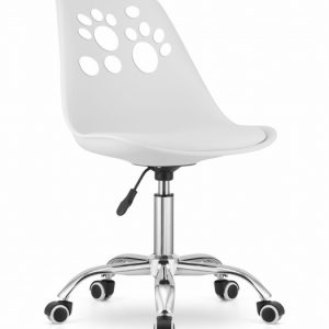 Krzesło Do Jadalni Kuchni Salonu Obrotowe Print – Białe 717096