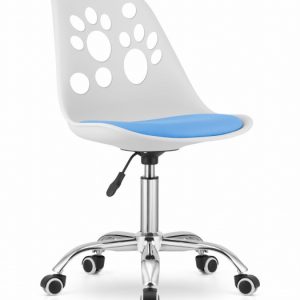 Krzesło Do Jadalni Kuchni Salonu Obrotowe Print – Biało-Niebieskie 717087