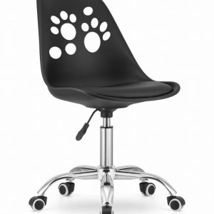 Krzesło Do Jadalni Kuchni Salonu Obrotowe Print – Czarne 717102
