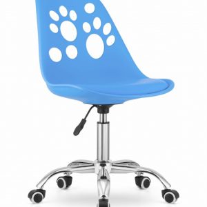 Krzesło Do Jadalni Kuchni Salonu Obrotowe Print – Niebieskie 717088