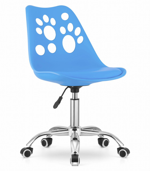 Krzesło Do Jadalni Kuchni Salonu Obrotowe Print - Niebieskie 717088