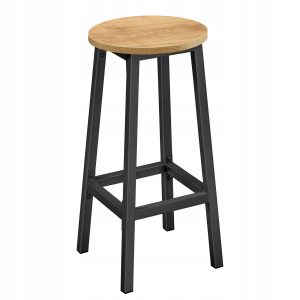 Krzesło Do Kuchni Wysokie Hoker Barowy Kuchenny Stołek Taboret Metalowy Dąb 1030719 Krzesło Do Kuchni Wysokie Hoker Barowy Kuchenny Stołek Taboret Metalowy Dąb 1030719