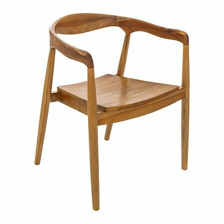 KRZESŁO DREWNIANE Miyako naturalne drewno tekowe RETRO 413169