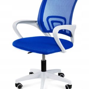 Krzesło dziecięce obrotowe do biurka fotel biurowy Niebiesko Biały 1058393 Krzesło dziecięce obrotowe do biurka fotel biurowy Niebiesko Biały 1058393