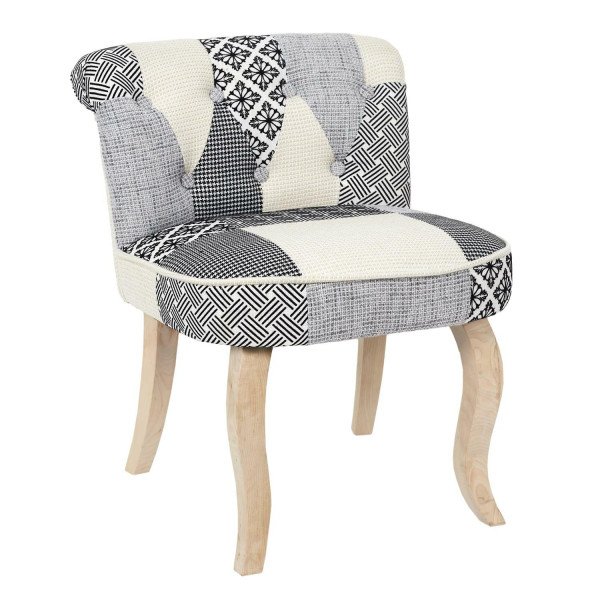 KRZESŁO Eleonora szara patchwork NISKIE OPARCIE drewno sosny 652200