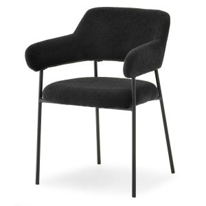Krzesło Erwin czarne boucle, podstawa czarny 818277 Krzesło Erwin czarne boucle, podstawa czarny 818277