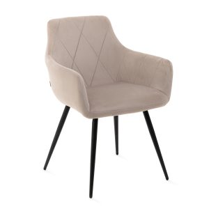 Krzesło FELLICE welurowe beżowe 56x61x86 cm HOMLA 869774 Krzesło FELLICE welurowe beżowe 56x61x86 cm HOMLA 869774