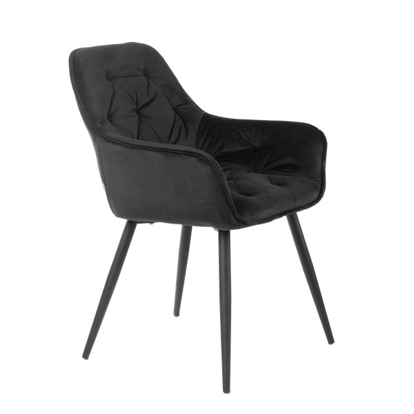 Krzesło FLOSSI welurowe czarne 57x63x84 cm HOMLA 1036560