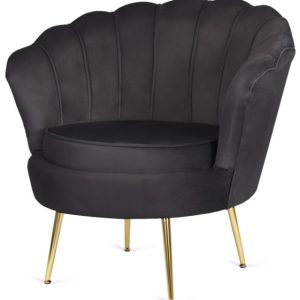 Krzesło Fotel Muszla Lugano DONNA VELVET BLACK 790470