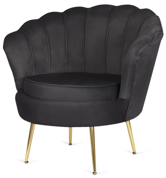 Krzesło Fotel Muszla Lugano DONNA VELVET BLACK 790470