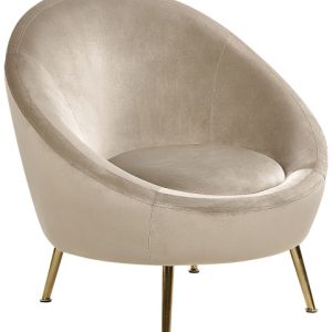 Krzesło fotel welurowe glamour beżowoszare 188218 Krzesło fotel welurowe glamour beżowoszare 188218