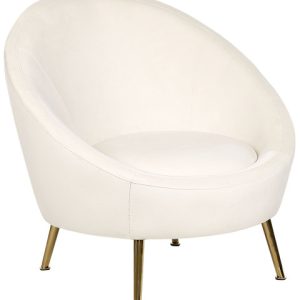 Krzesło fotel welurowe glamour białe 188215 Krzesło fotel welurowe glamour białe 188215
