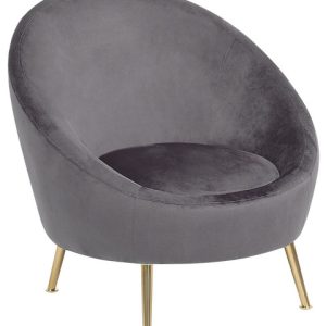 Krzesło fotel welurowe glamour szare 58267 Krzesło fotel welurowe glamour szare 58267