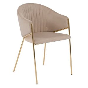 Krzesło Glamour DC-890-1 ciemny beż 7 welur złote nogi 303854 Krzesło Glamour DC-890-1 ciemny beż 7 welur złote nogi 303854